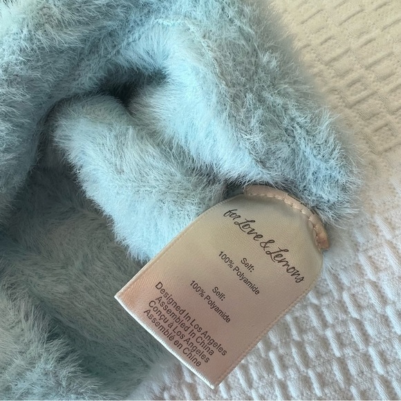 NWT For love and lemons Devon Luxe Plush Fuzzy Cropped Lounge Bra Crop top - Picture 15 of 16